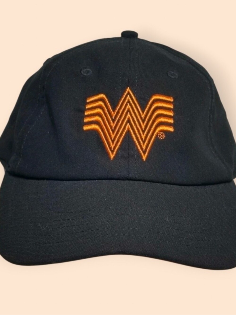 Whataburger Baseball Cap Hat Black Orange Embroidered Logo